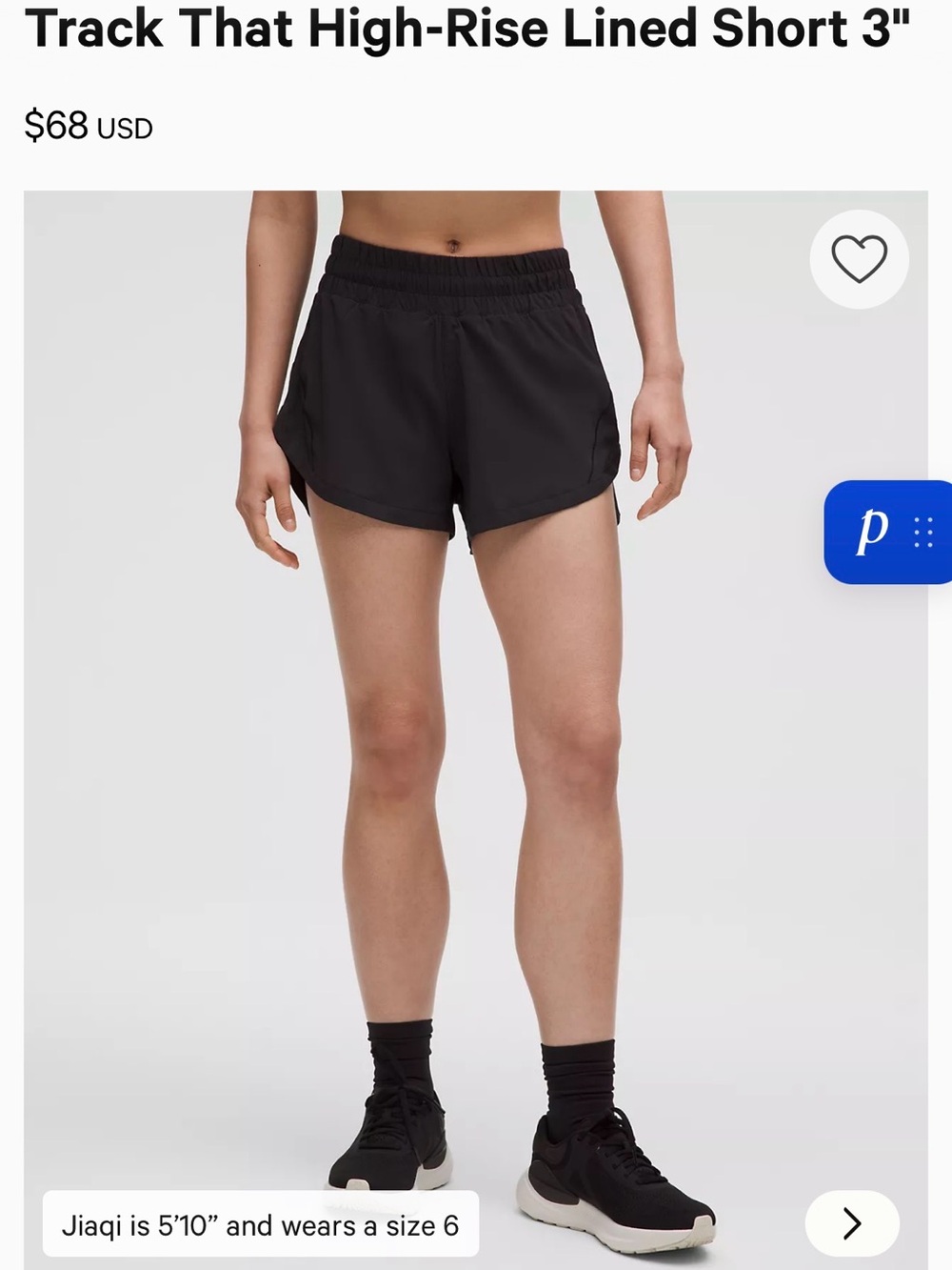 lululemon athletica Black High-Rise Athletic Shorts